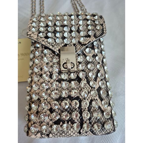 LMD/9000 Collection Rhinestone Crossbody Purse & Belt NWT Designed in Italy Chic - Picture 6 of 11